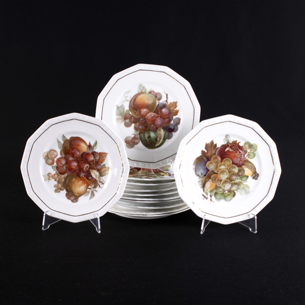 Fruktassietter, 12 st, "Maria", Rosenthal