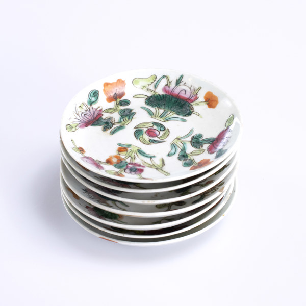 Små assietter, 7 st, Kina, diameter 13 cm