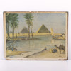 Äldre skolplansch, "Flodlandskap vid Nilen", Norstedt, 96x73 cm