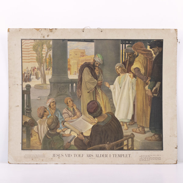 Äldre skolplansch, "Jesus vid tolf års ålder", Norstedt, 1905, 95x77 cm_26593a_8dba17376b4b197_lg.jpeg
