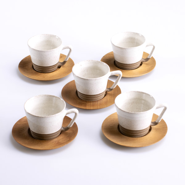 Aage Selsbo, kaffeservis, 5 koppar med fat