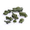 Dinky Toys, militärfordon, 5 st, delvis med släp, 50-tal