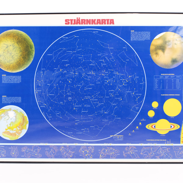 Stjärnkarta, 1980-tal, Esselte, 100x70 cm