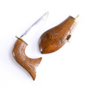 Dolk, i form av fisk, trä/metall, längd 24 cm