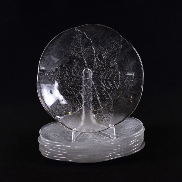 Göran Wärff, glasfat, 8 st, "Party", Kosta, Ø 26 cm