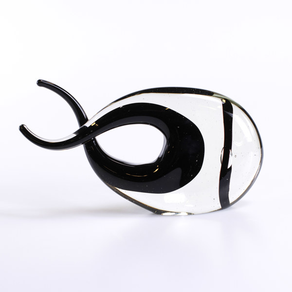 Skulptur, glas, sannolikt Murano, längd 26 cm