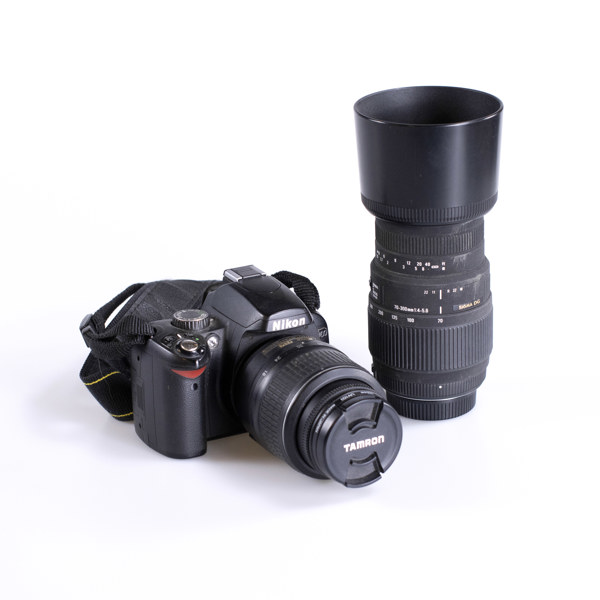 Nikon D60, digital systemkamera, 2 st objektiv, bärväska