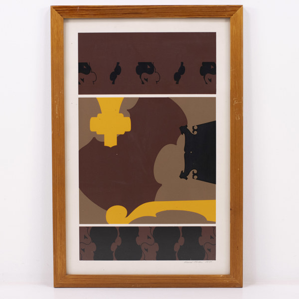 Knud Holar, träsnitt, signerad, 42x61 cm