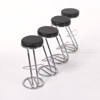 Barstolar, 4 st, metall/konstläder, höjd 80 cm