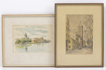 Roffa Eriksson, 2 st litografier, motiv från Norrköping