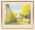 Nils Artur Nilsson, färglitografi, "Gårdsmotiv i Lund", signerad, numrerad 231/360