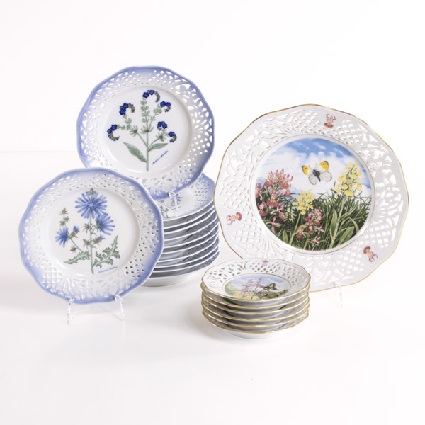 Fat, assietter, 19 st, Schumann Arzberg, Fyrklövern