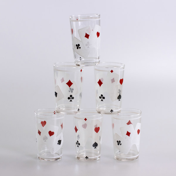 Dricksglas, 6 st, "Poker"