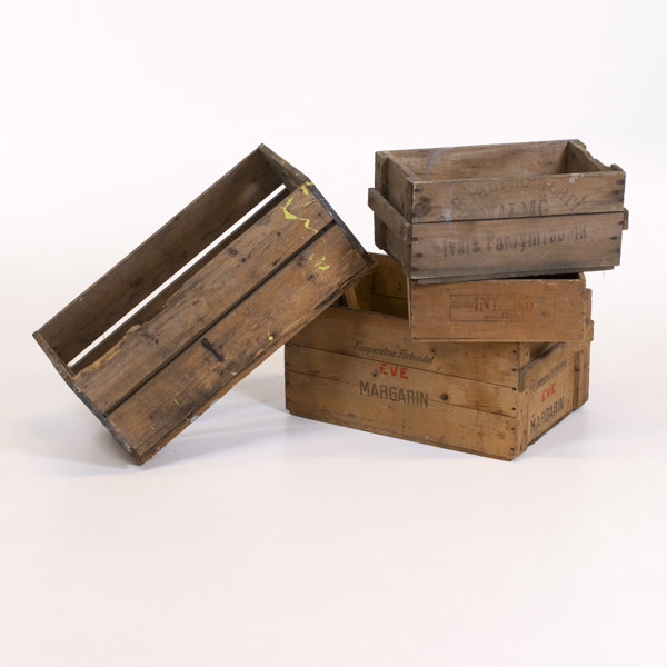 Margarinlådor, 4 st, längsta 63 cm