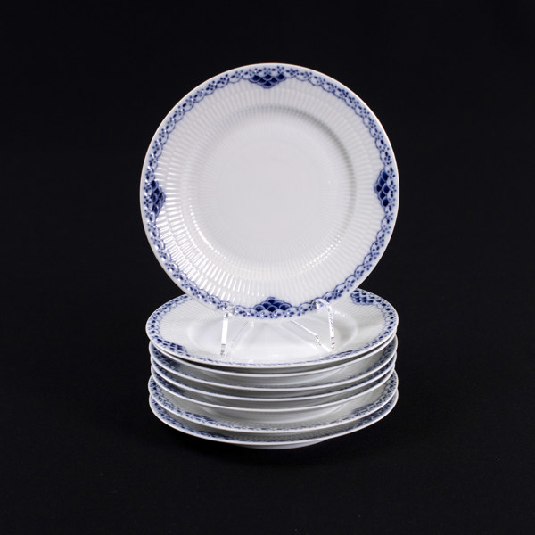 Assietter, 8 st, "Musselmalet Princess", 574, diameter 17 cm