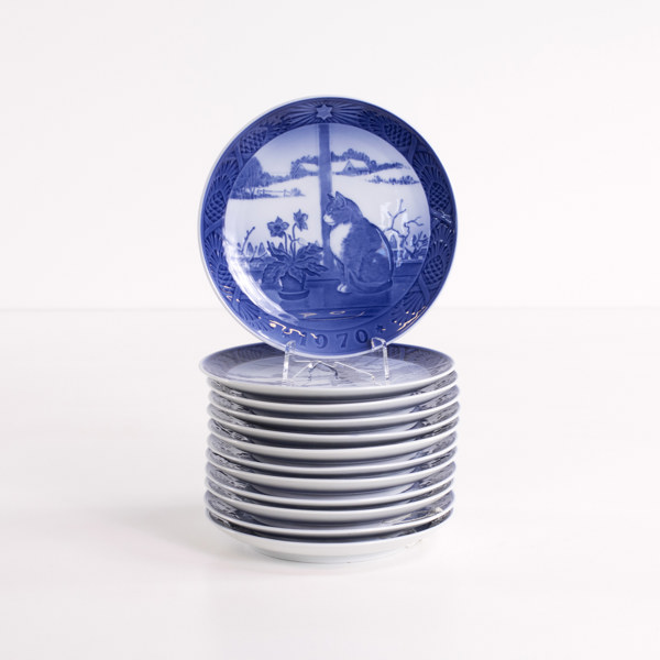 Samlartallrikar, 12 st, Royal Copenhagen