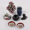 Diverse keramik/bordsdekorationer, 7 delar, bl a bronsfigurin