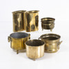 Ytterfoder, vaser, 6 delar, mässing, höjd 15,5 cm och mindre