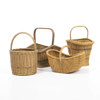 Flätade korgar, 4 st, höjd 44 cm och mindre