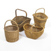 Flätade korgar, 4 st, höjd 44 cm och mindre
