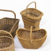 Flätade korgar, 4 st, höjd 44 cm och mindre