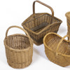 Flätade korgar, 4 st, höjd 44 cm och mindre