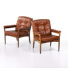Fåtöljer, ett par, trä/skinn, 70-tal, G Möbel