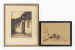 Emil Johanson-Thor, etsningar, 2 st, signerade, 42x52 cm och mindre