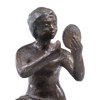 Konrad Kurz, skulptur, brons, "Flicka med spegel", signerad, numrerad, höjd 26 cm