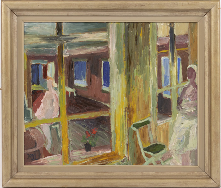 Gunnar Jonn, olja på pannå, signerad, 67x58 cm