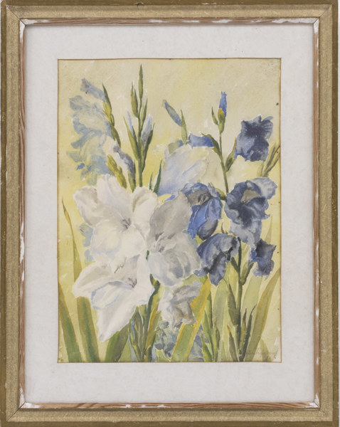 Anton Fagerberg, akvarell, motiv med blommor, signerad, 42x53 cm