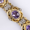 Armband, förgyllt silver, ametister, pärlor, längd 18 cm