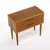 Byrå, teak, 2 lådor, höjd 55 cm