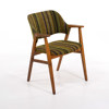 Karmstol, teak/textil, 50/60-tal