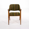 Karmstol, teak/textil, 50/60-tal