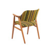 Karmstol, teak/textil, 50/60-tal