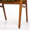 Karmstol, teak/textil, 50/60-tal