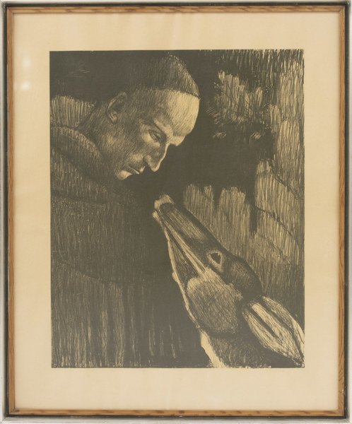 Ernst Norlind, litografi, signerad, 51x62 cm