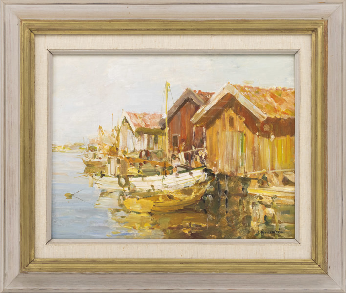 Hugo Öfverström, olja på pannå, signerad, 48x40 cm