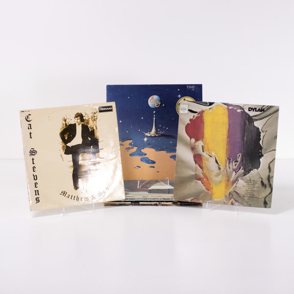 Vinylskivor, 11 st, bl a Bowie, Bob Dylan, Springsteen