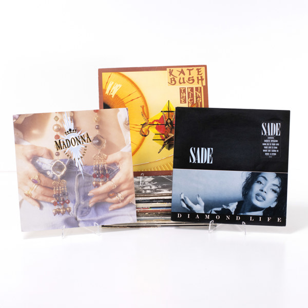 Vinylskivor, 28 st, Madonna, Cher, The Band, mfl.