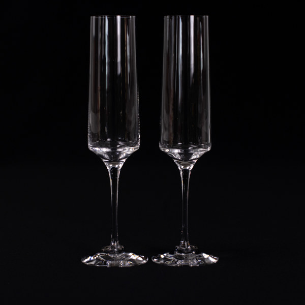 Efva Attling, champagneglas, ett par, "Amor Vincit Omnia", Orrefors