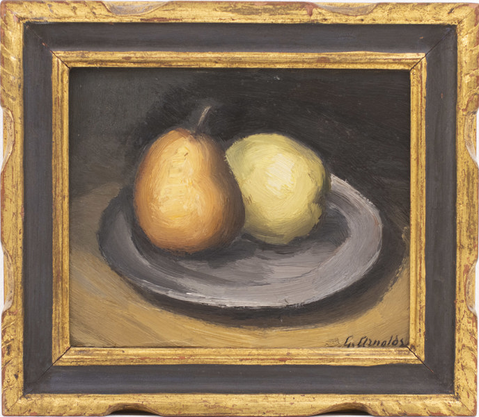 Gustav Arnolds, olja på pannå, signerad, 31,5x27,5 cm