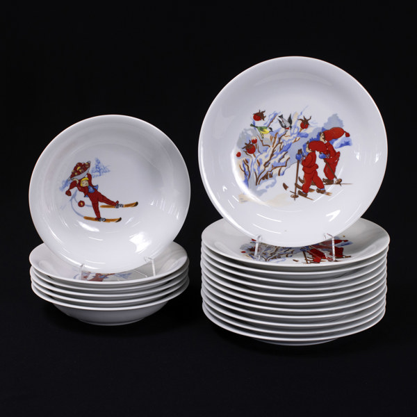 Aina Stenberg, servis, 18 delar, "Tomtejul", Rörstrand