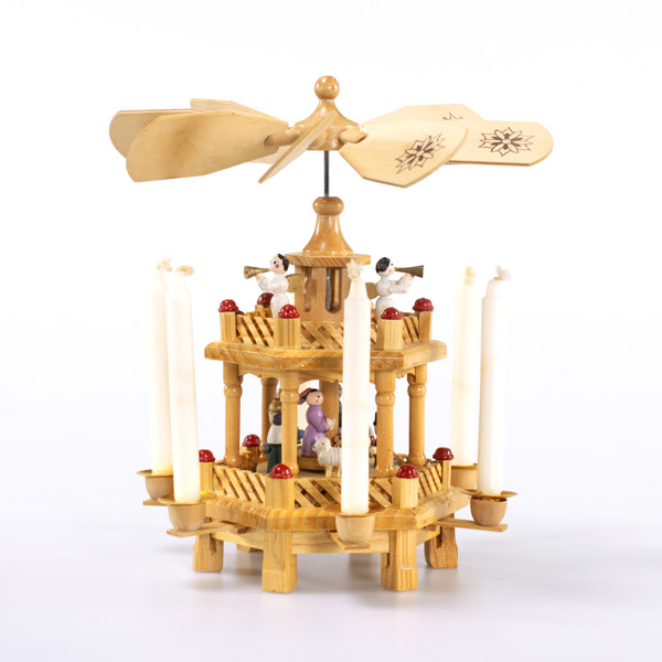 Ljusstake, trä, Tyskland, höjd 24 cm