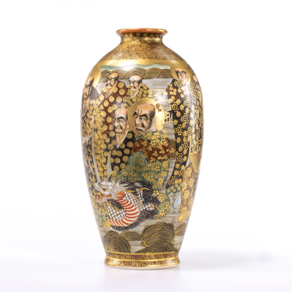 Vas, porslin, Satsuma, Japan, höjd 24,5 cm