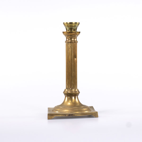 Ljusstake, gustaviansk, mässing, höjd 24 cm