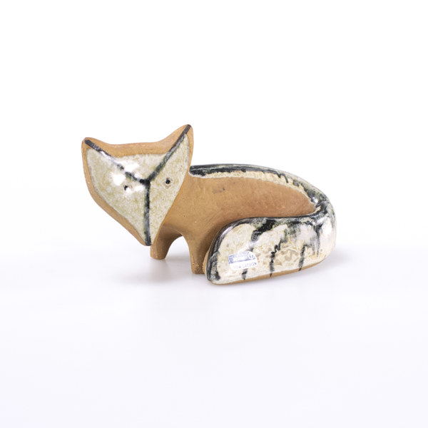 Lisa Larson, figurin, räv, Gustavsberg, längd 13 cm