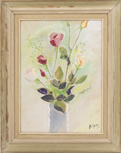 Hans Ripa, gouache, signerad, 52,5x67 cm