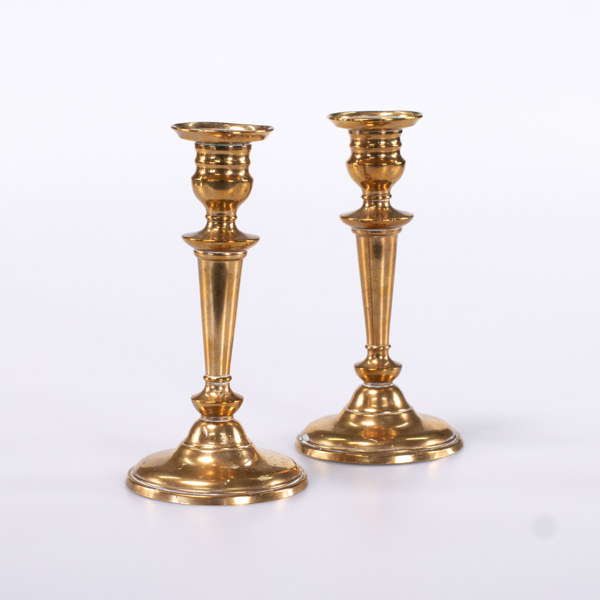 Ljusstakar, ett par, mässing, Skultuna, No 14, höjd 17 cm